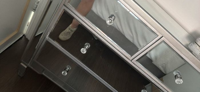 mirror and glass Chester drawers