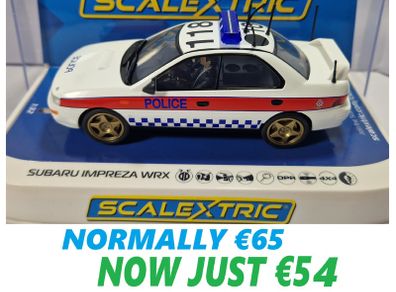 Scalextric C4429 Subaru Impreza Police Slot Car  ( classic street )