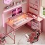 L-Shaped RGB Gaming Desk 132CM with Power Outlets & USB Image 5