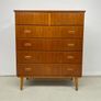 Mid Century Scandi Teak Tallboy Chest of Drawers Image 2
