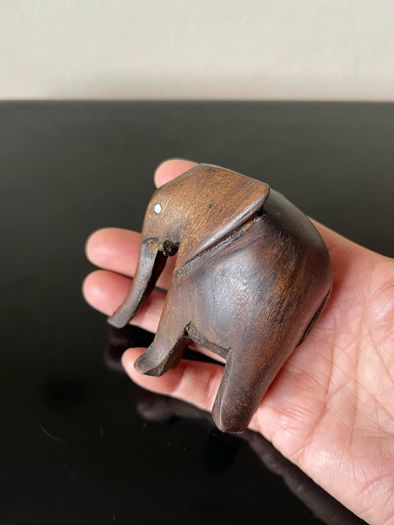 Hand carved wooden elephant