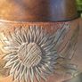 Art Deco solid wood lamp with metal floral inlays Image 5