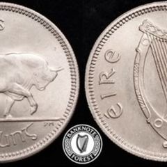 [#2379] - Ireland 1963 | Irish 1s | One Shilling | Bull | KM.14a | BU