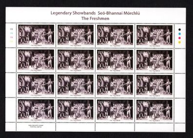 2010 Ireland Legendry Showbands The Freshman Commemorative Stamp Sheetlet Plate 1A1A1A1A Mint Never Hinged (MNH)