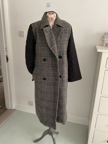 coat byoung herringbone double breast coat (36) oversized 10/12