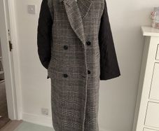 coat byoung herringbone double breast coat (36) oversized 10/12