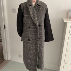 coat byoung herringbone double breast coat (36) oversized 10/12