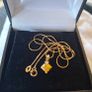 10 ct Gold Pendant with Natural Topaz and Diamonds Image 2