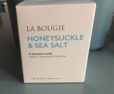 Pair of La Bougie "Honeysuckle & Sea Salt" Candles (220g - Brand New)