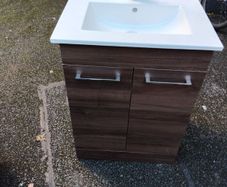 vanity unit with mixer tap, basin broken