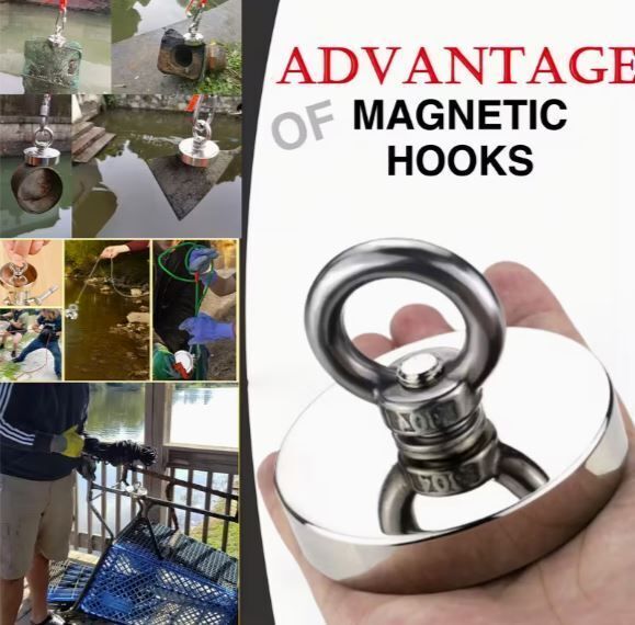 Sea And River Metal Retrieval Magnet, Includes 10 meters Rope, Suitable for Fishing, new, unopened.