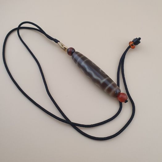 Vintage 5 Eyes Himalayan Tibetan Agate Dzi Bead Amulet