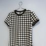 Pre Owned Classic Black & White Houndstooth Bodycon Dress Image 5