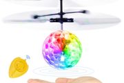 Flying Ball, Kids Toys RC Flying Hover Disco Ball Toy Helicopter Drone Infrared Induction with Built-in Flashing LED Light Gifts for Boys Girls Teenagers Indoor and Outdoor Handheld Games
