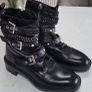 ZARA black studded strap chunky lace-up boots Sz 37 - Bnwot Rrp 69.99 Image 2