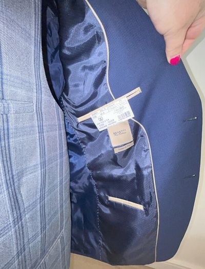 Benetti Three Piece Tailored Fit Suit Petrol Blue