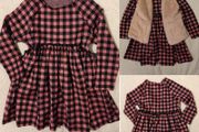 Girls Pink Check Dress
