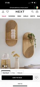 Set of 2 Natural Wooden Global Pill Shelves