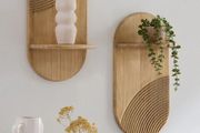 Set of 2 Natural Wooden Global Pill Shelves