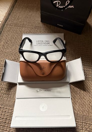 RAY BAN Meta Wayfarer Glasses Gen 1 RW 4006 - Shiny Black - Transition Lenses