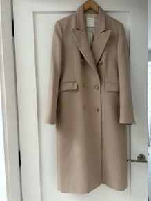 Sandro Paris Beige Wool Coat Size 36