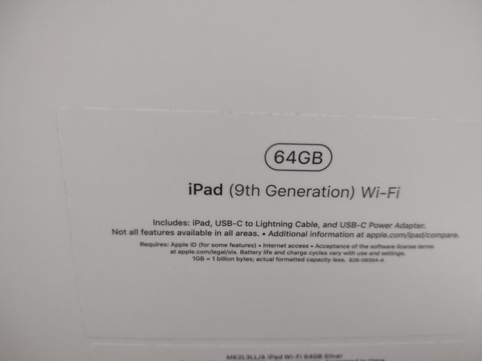iPad 9th generation empty box