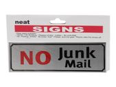 17.7x5.6 Size No Junk Mail Sign