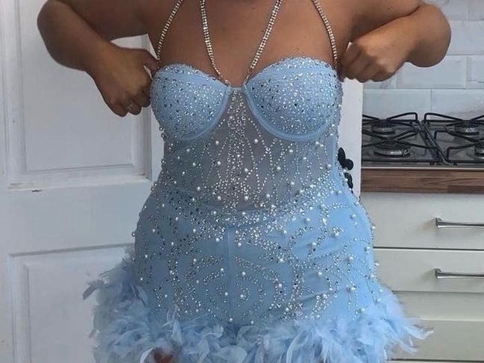 Baby Blue detailed dress