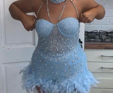 Baby Blue detailed dress