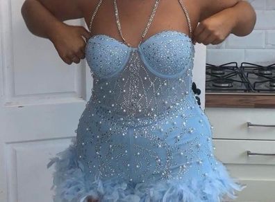 Baby Blue detailed dress