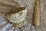 Vintage granite pestle and mortar. Very heavy.