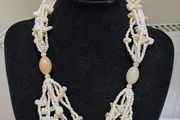 Cream Multi-Strand Beaded Necklace