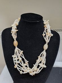 Cream Multi-Strand Beaded Necklace