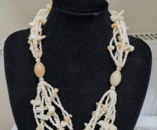 Cream Multi-Strand Beaded Necklace