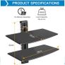 NEW SALE | 2 Floating Shelf Wall bracket with Strengthened Tempered Glass for DVD Players/Cable Boxes/Games Consoles/TV Accessories, 2 Shelves, Black Image 3