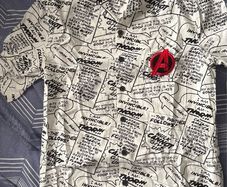 Marvel Avengers Comic Book Print Button Up Shirt