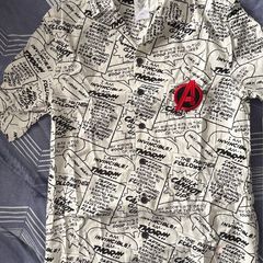 Marvel Avengers Comic Book Print Button Up Shirt