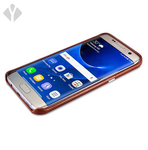 S7 Edge Vintage Leather Back Cover