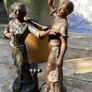 Fine pair of 19 th century bronzed Spelter Figures , Harvest . Image 6
