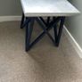 Wood and Brushed Steel side Table Image 2