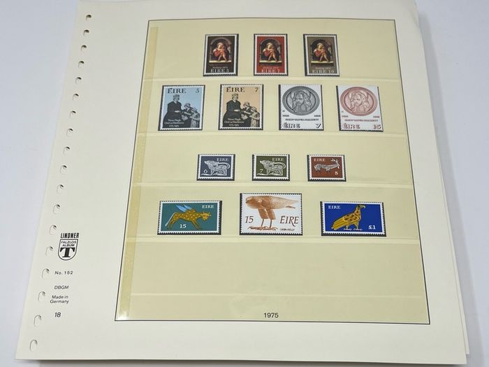 1972-91 Ireland Mint Never Hinged Stamp Collection in Lindner Album. Contained on 56 Lindner Album Pages. 58 Images.