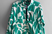 Pre Owned Dunnes Stores Green Geometric Fleece