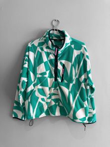 Pre Owned Dunnes Stores Green Geometric Fleece