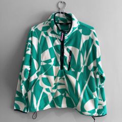 Pre Owned Dunnes Stores Green Geometric Fleece