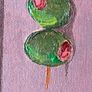 Mini Art - Original Olive Art on Canvas Image 5