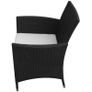 9 Piece Outdoor Dining Set with Cushions Poly Rattan Black Image 7