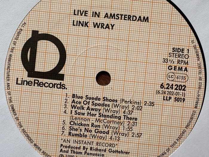 Link Wray - Live at the Paradiso. Excellent condition. Cover and LP is super shape.