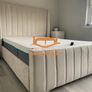 Panel Plush Lines Velvet Bed Frame All Sizes & Colours Available NEW Image 2