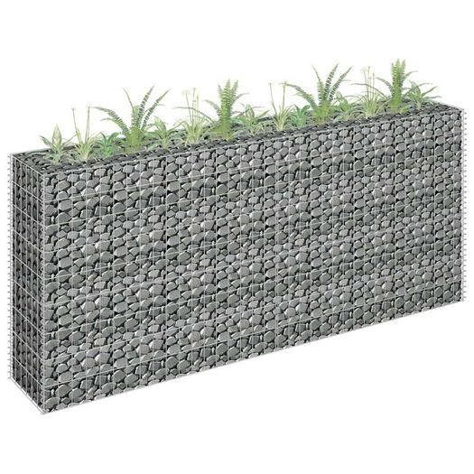 Gabion Raised Bed Galvanised Steel 180x30x90 cm