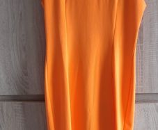 Quality dress Orange back zip Fit size SM m New